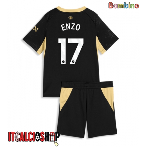 Manchester City Enzo Fernandez #17 Seconda Maglia Bambino 2026-27 Manica Corta (+ Pantaloni corti)